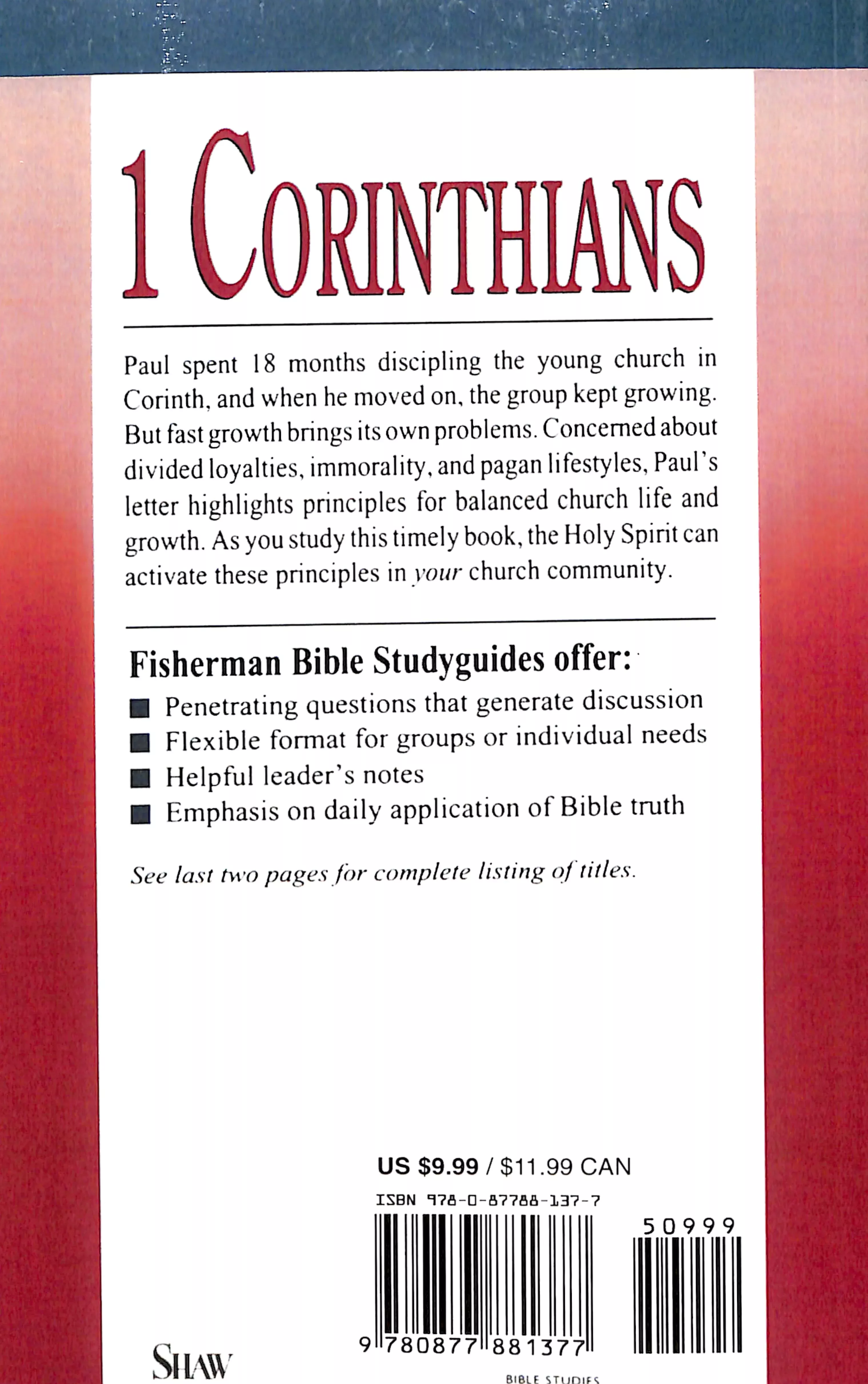 1 Corinthians: Problems & Solutions in a Growing Church (Fisherman Bible Studyguide Series)