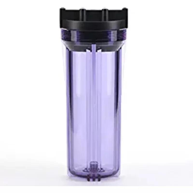 10″ Clear Body, Black Rib Cap 1/4″ Slim Housing