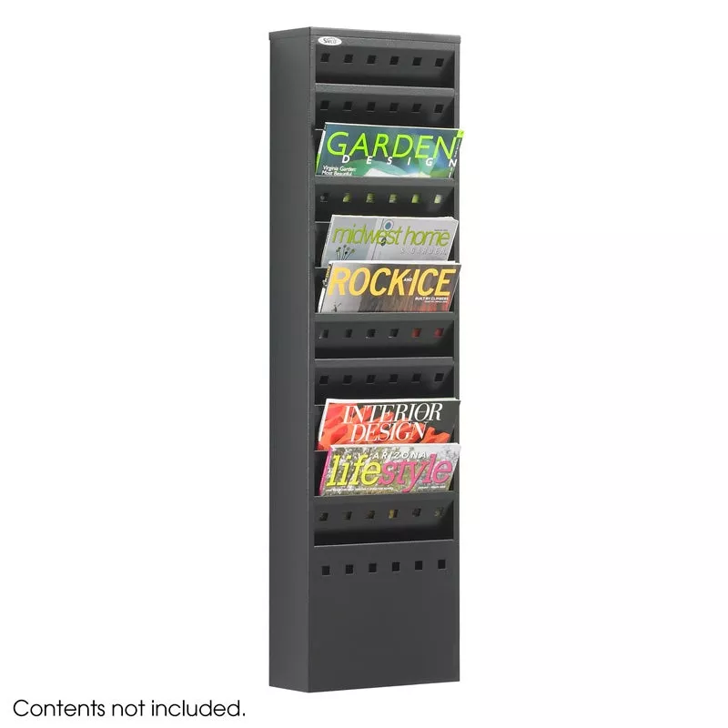 11-Pocket Steel Magazine Rack Black