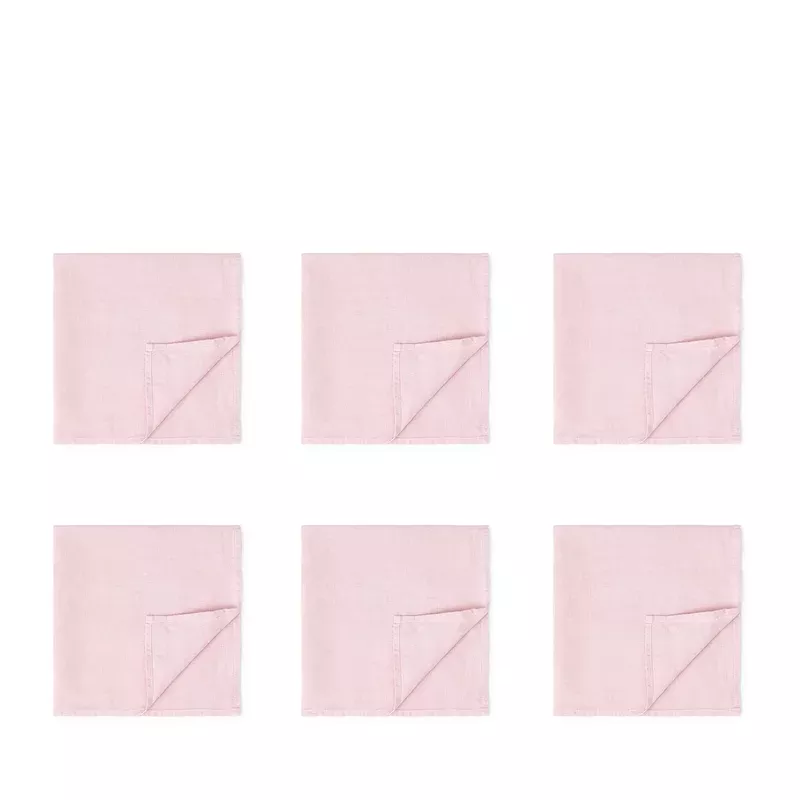 Blush Pink Linen Napkin 47 x 47cm – Set of 6