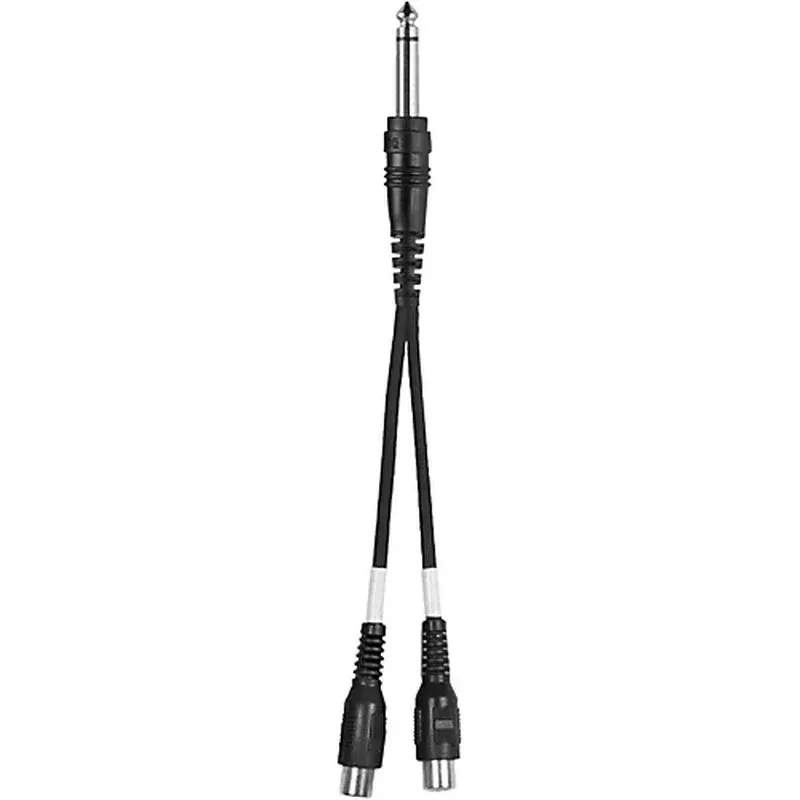 Livewire Essential Y-Adapter 1/4″ TS to RCA Female Black 6 in.