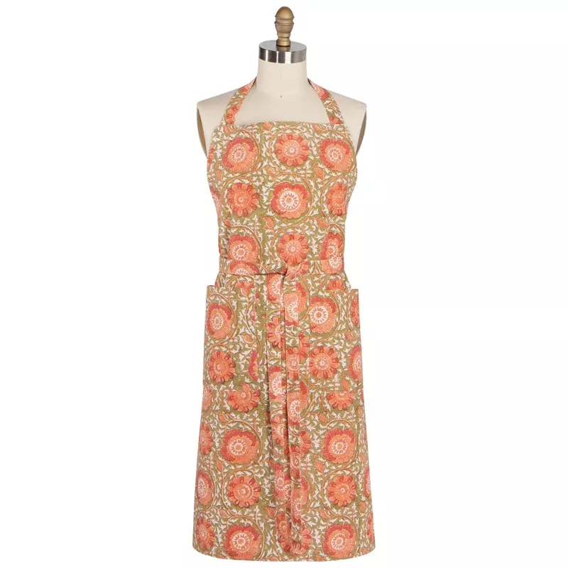 Zinnia Block Print Apron