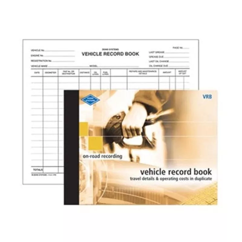 Zions VRB On Road Record Book Duplicate Vehicle Expense Record 165x220mm 36 Page